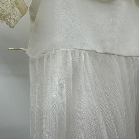 Vintage Union Made Girls Dress Size 7 Ruffle Lace Pleated Short Sleeve 80s Style - Picture 9 of 16